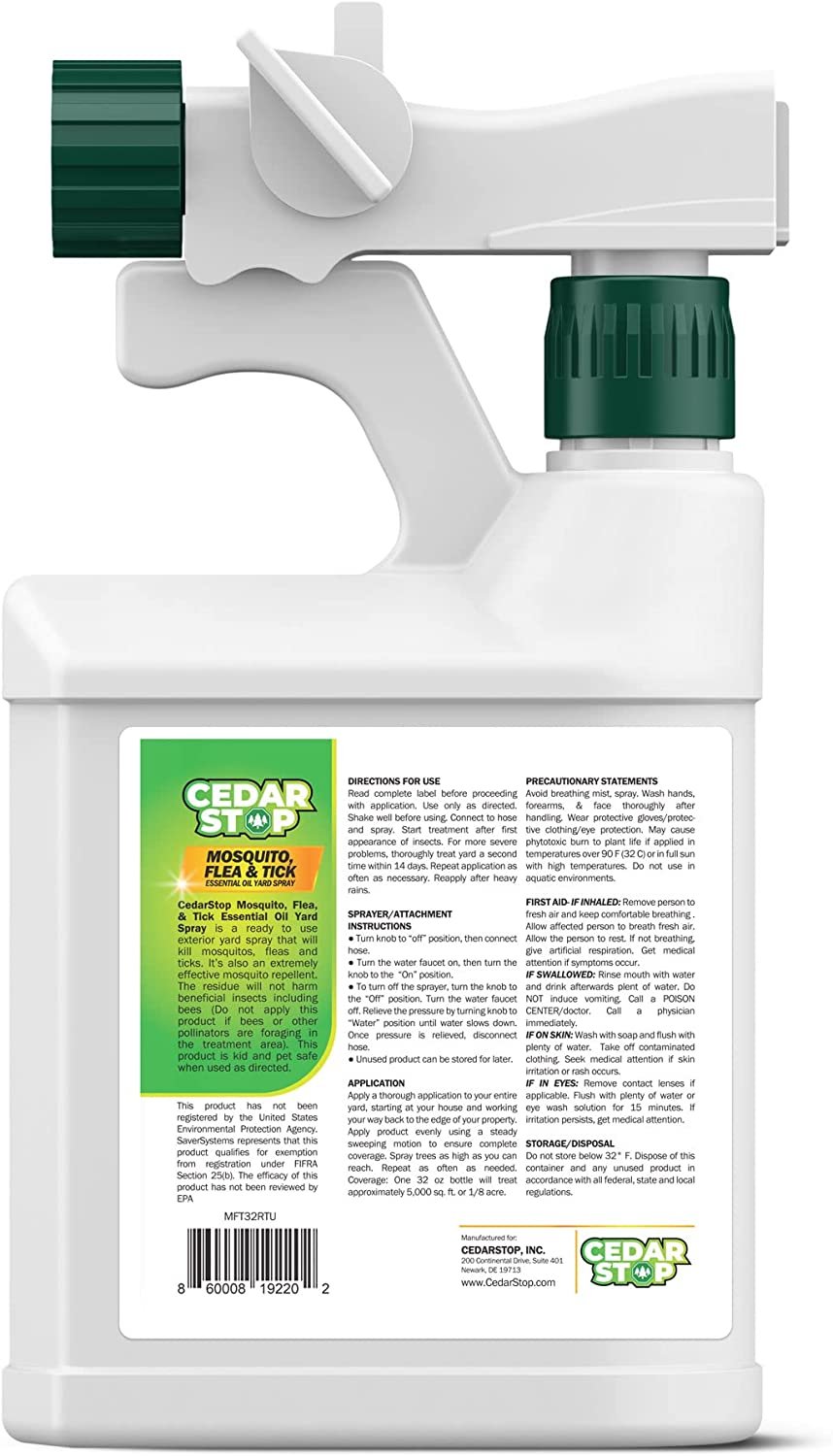 CedarStop 32oz RTU Mosquito, Flea & Tick Spray (1)